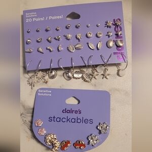 NWT Claire's Silver Earring Collection